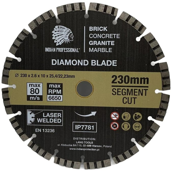 DeWalt Indian Professional - Diamantschijf - 230mm - Turbo Segment - Voor Beton en Graniet