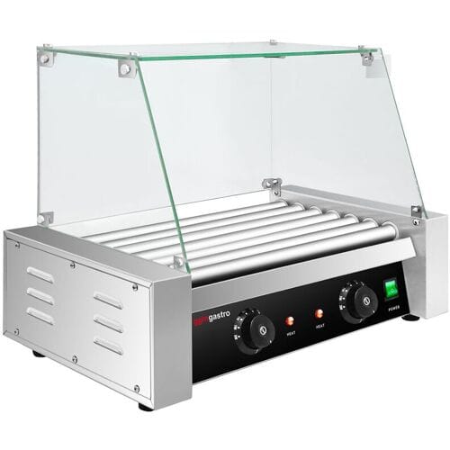 GGM Gastro Würstchengrill / Hot Dog Grill - mit 7 Rollen & Glasaufsatz