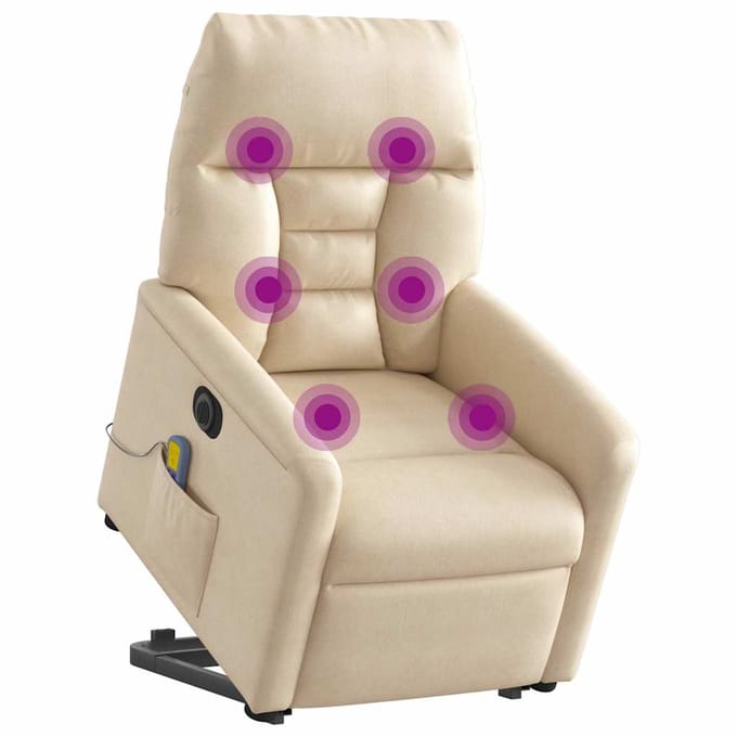 vidaXL - Sta-op-massagestoel - elektrisch - verstelbaar - microvezelstof - beige