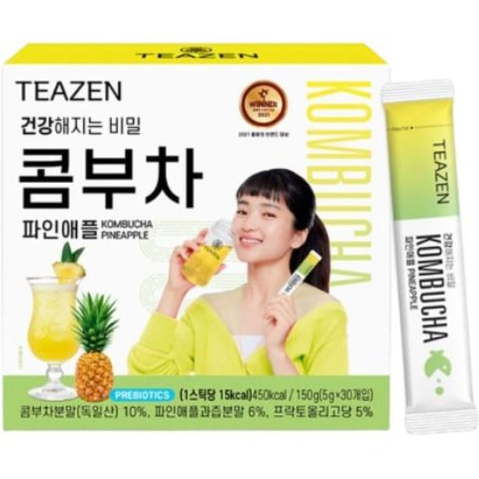 TEAZEN Kombucha Ananassmaak 5g x 30 Zakjes 1ea