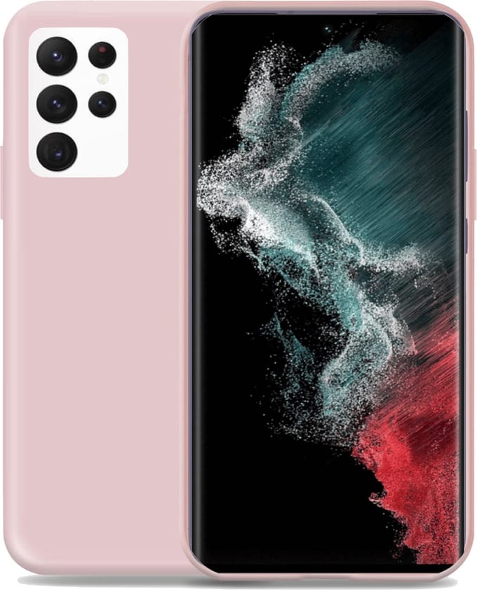 Hoesje geschikt voor Samsung S22 Ultra - Liquid Back Case Cover Rose