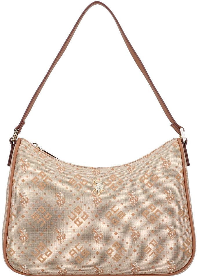 U.S. POLO ASSN. Schoudertas New Hampton Hobo Bag Biscuit Lichtbruin