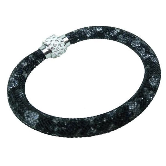 Fako Bijoux® - Armband - Sterrenstof Disco Dots - Zwart/Mix