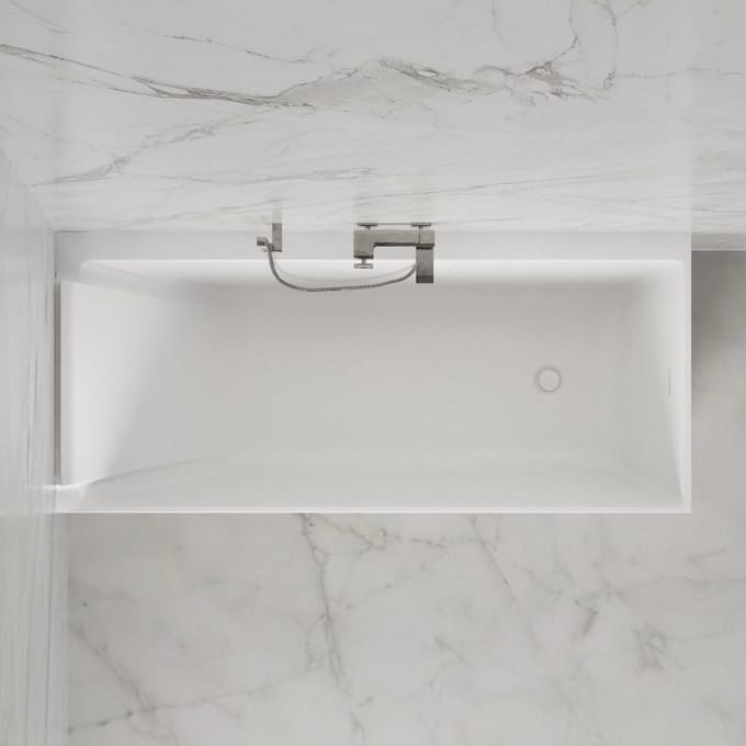 SPALINA - Vrijstaand bad - Quantum 170 gauche blanche, 170 x75 x58 cm, Wit