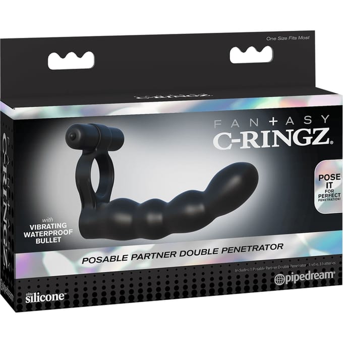 'Fantasy C-Ringz - Posable Partner Double Penetrator', 14 cm