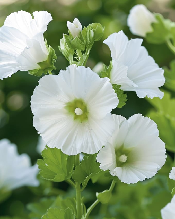 2 sets - Trechtermalva Zaden White Queen Malope Trifida Eenjarig