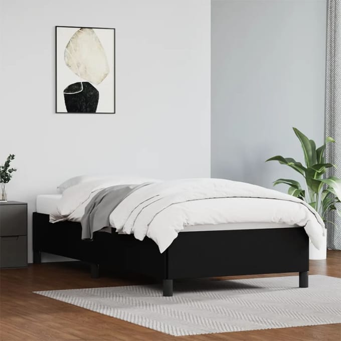 vidaXL - Bedframe - kunstleer - zwart - 90x190 - cm