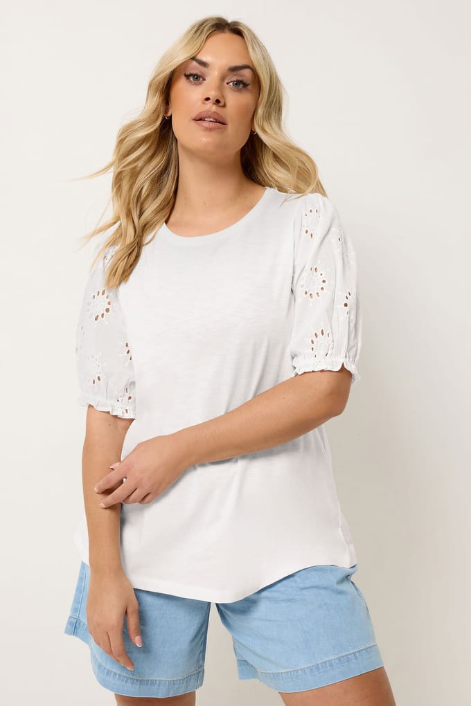 Yours Wit Tshirt Met Broderie Anglaise Size 42