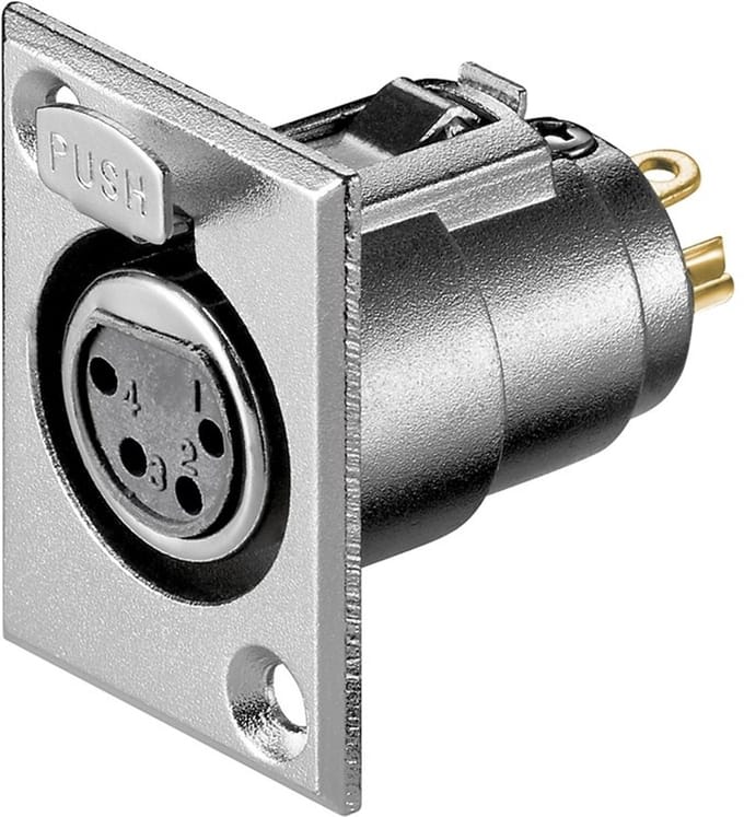 Goobay Microphone Chassis Femal Socket, XLR female (4-pin)