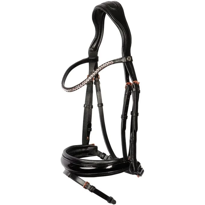 Gecombineerd hoofdstel met neusriem Harry's Horse Lacque II