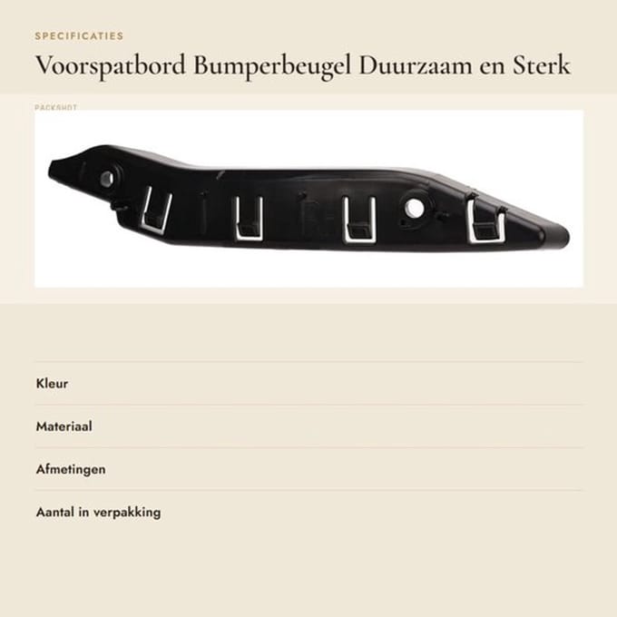 Voorspatbord Bumperbeugel - Duurzaam en Sterk - Voor Y-model