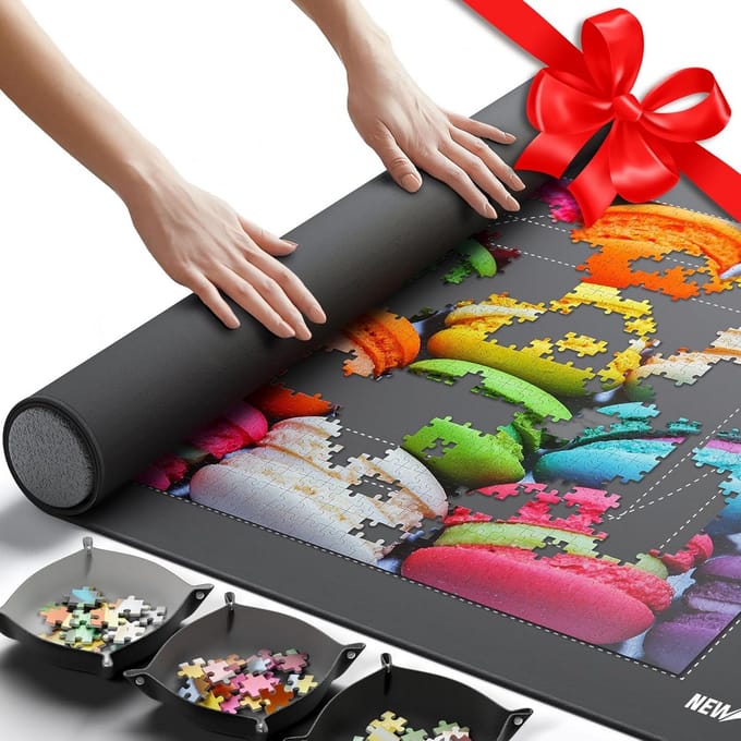 Oprolbare Puzzelmat 100x60 cm met Antislip Onderkant en Sorteerbakken