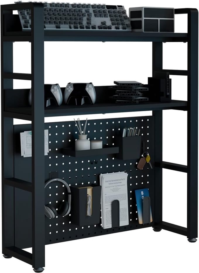 Bureau Organizer - Desktop Planken - Werkplek Organiseren - Verborgen Schroeven - 75cm Breed - Wit