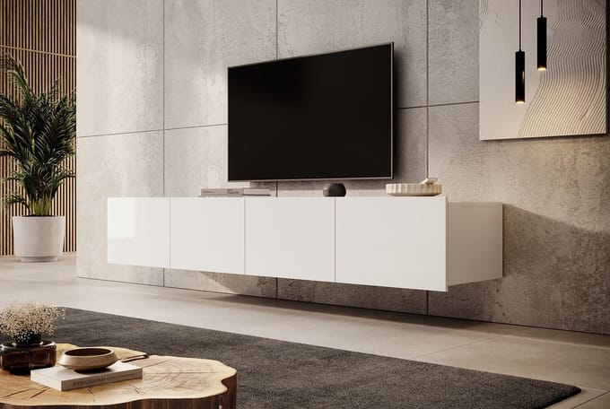 Meubella - TV-Meubel Calabas - Wit - 200 cm