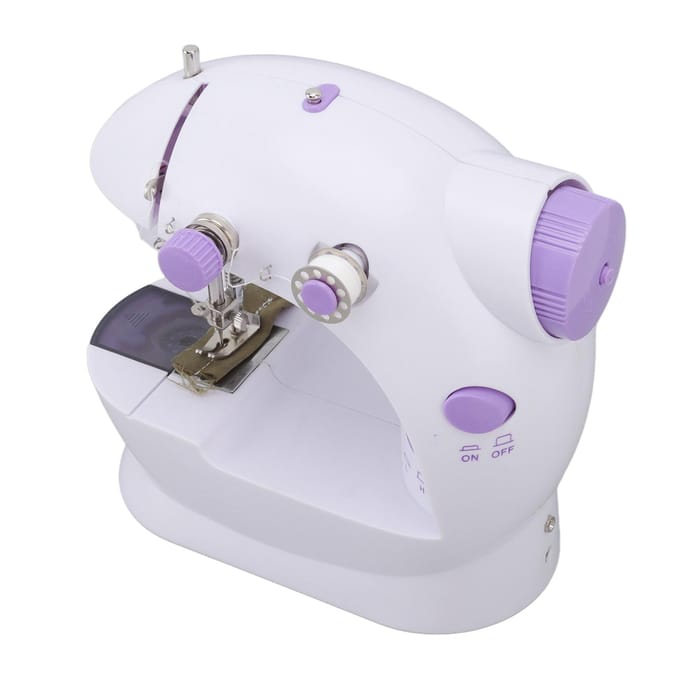Handnaaimachine Geluidsarm Mini Draagbare Elektrische Naaimachine met LED-licht voor DIY EU Plug gray