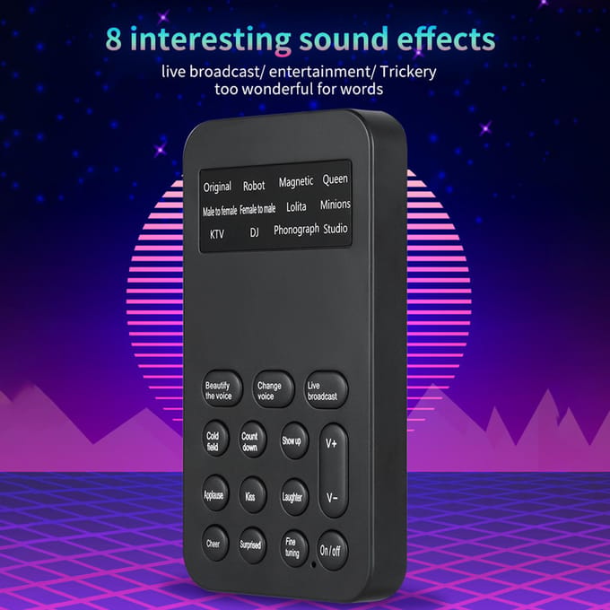 Mini Voice Changer Geluidseffecten Machine Audiokaart Geluidswisselaar Plug & Play 8 geluidseffecten voor zwart