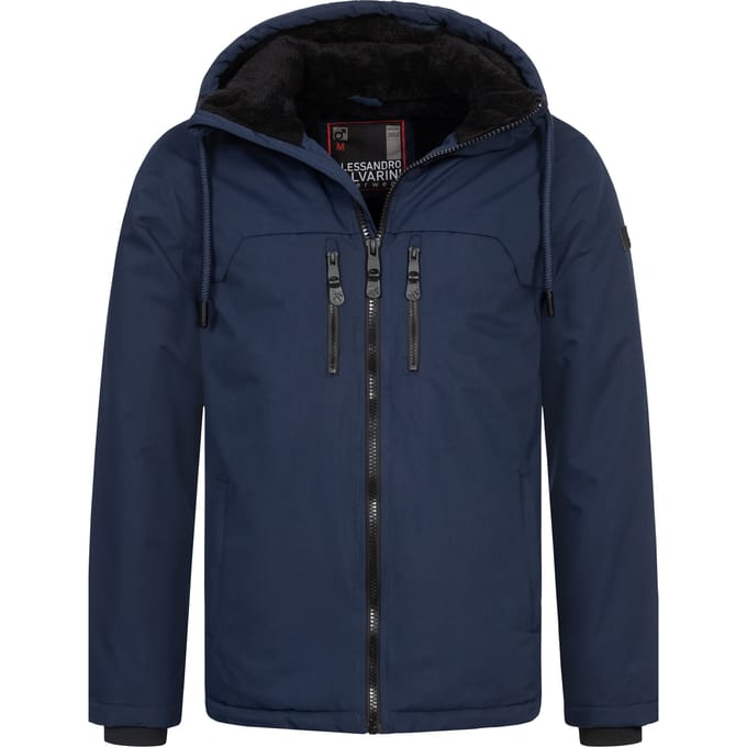 Alessandro Salvarini heren winterjas AS-332 met teddyvoering en capuchon