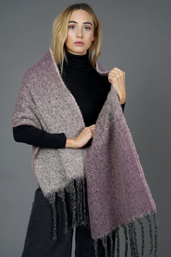 Sjaal dames winter - warme wintersjaal - roze