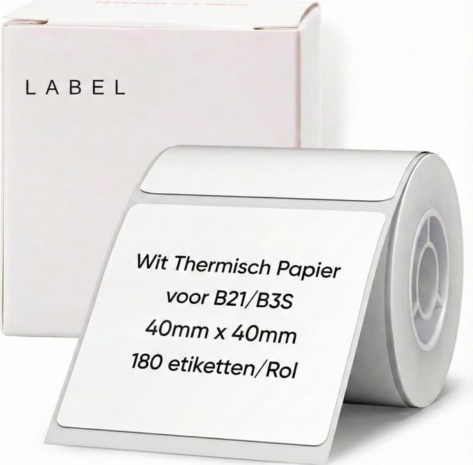 Niimbot Labels/Etiketten - B21(S/Pro)/B1/B3S(Pro)/K3/B31 - 40x40mm - Wit - 180 vellen