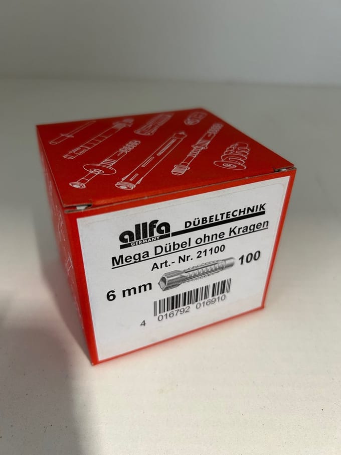 10 doosjes a 100 stuks Allfa mega plug zonder kraag - 6 x 40