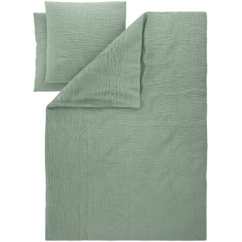 LIVARNO Mousseline dekbedovertrek 200 x 200 cm (Groen)