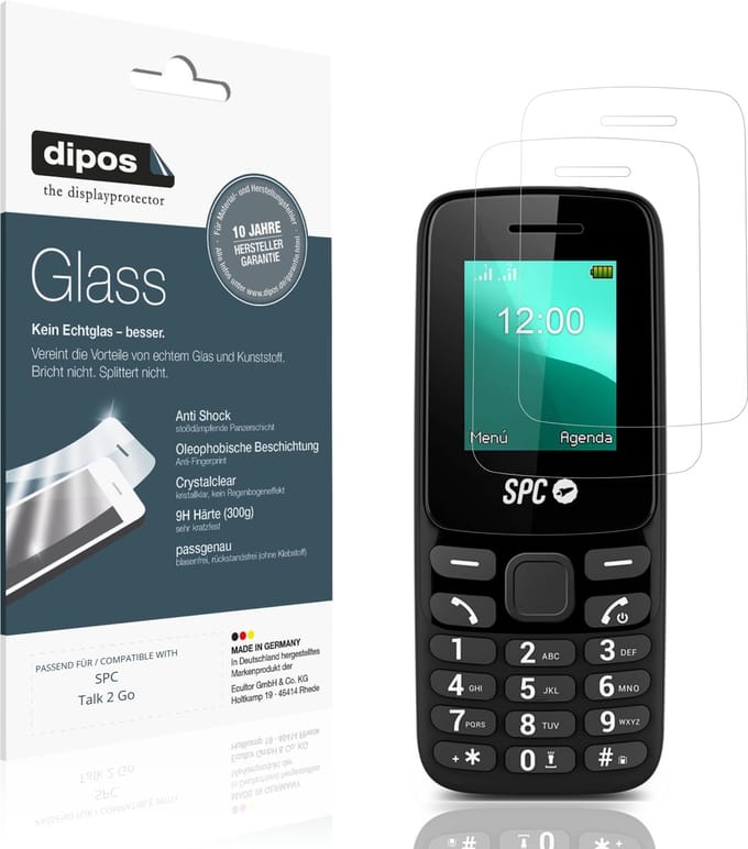dipos – 2x Pantserfolie geschikt voor SPC Talk 2 Go | 9H Screenprotector