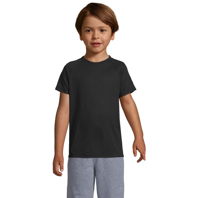SOLS Kinderen/Kinderen Sportief Raglan T-shirt (Zwart)