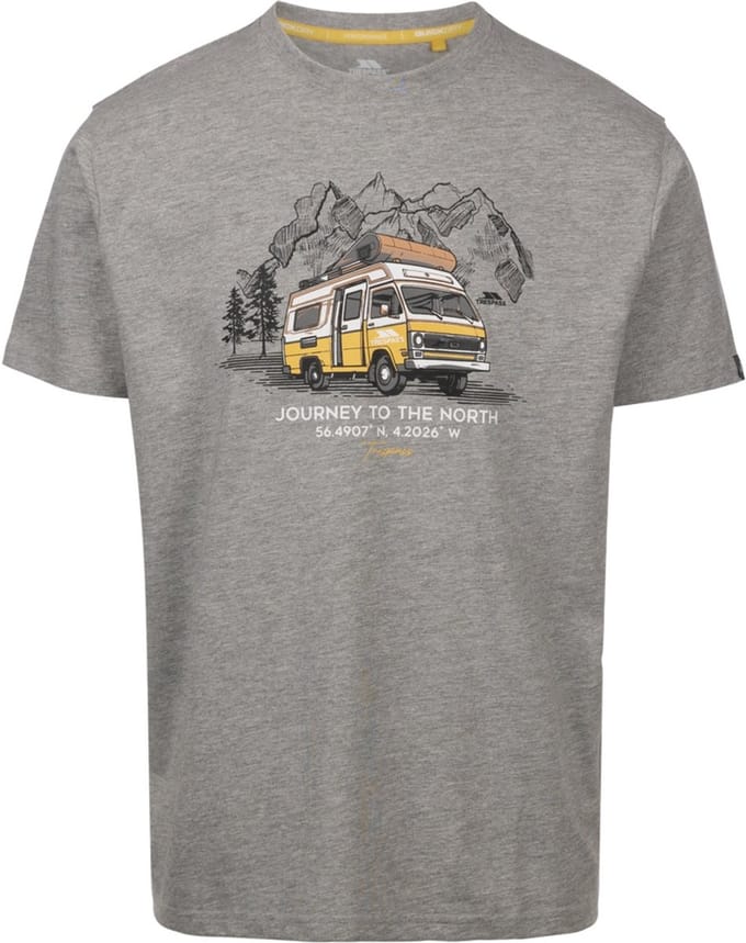 Trespass T-Shirt Tokso Casual Printed Tshirt Grey Marl-S