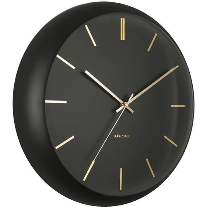 Karlsson Wandklok Globe - Zwart - Ø40cm - Scandinavisch