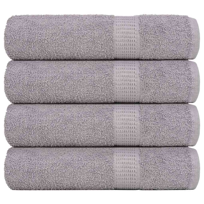 vidaXL - Douchehanddoeken - FROGN - 4 - st - 70x140 - cm - 360 - g/m² - grijs