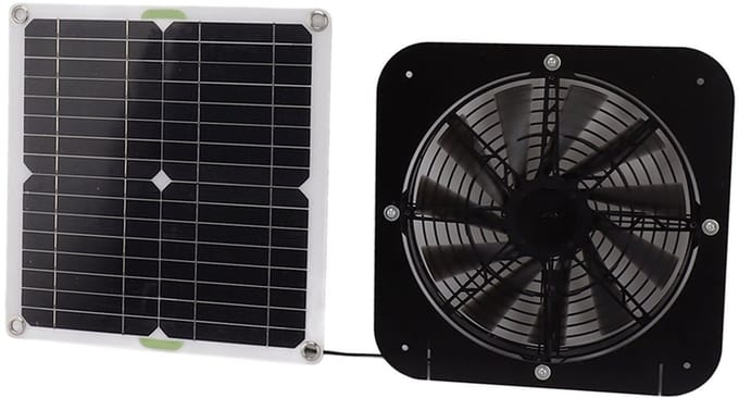 Dubbele Zonneventilator Set, Waterdicht & Draagbaar, Rond Raammodel, Geschikt voor Camping, Kas & Kippenhok