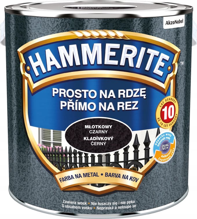 Hammerite Direct op roest hamer 2,5l, Zwart
