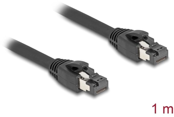 Delock RJ45 Network Cable Cat.8.1 S/FTP 1 m up to 40 Gbps black