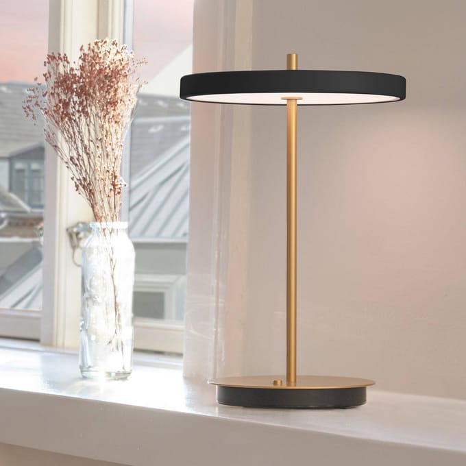 UMAGE LED tafellamp Asteria Move zwart/messing 31 cm