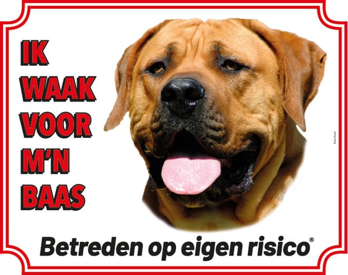Boerboel Waakbord - Ik waak voor mijn baas