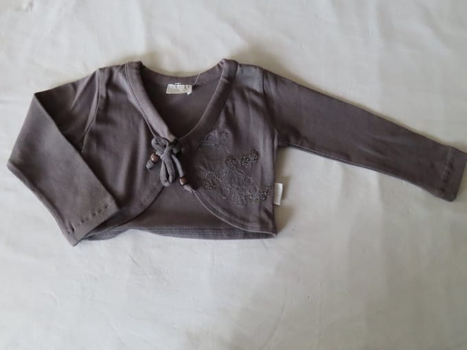 Bolero - Kort Gilet - Meisje - Taupe - 2 jaar 92