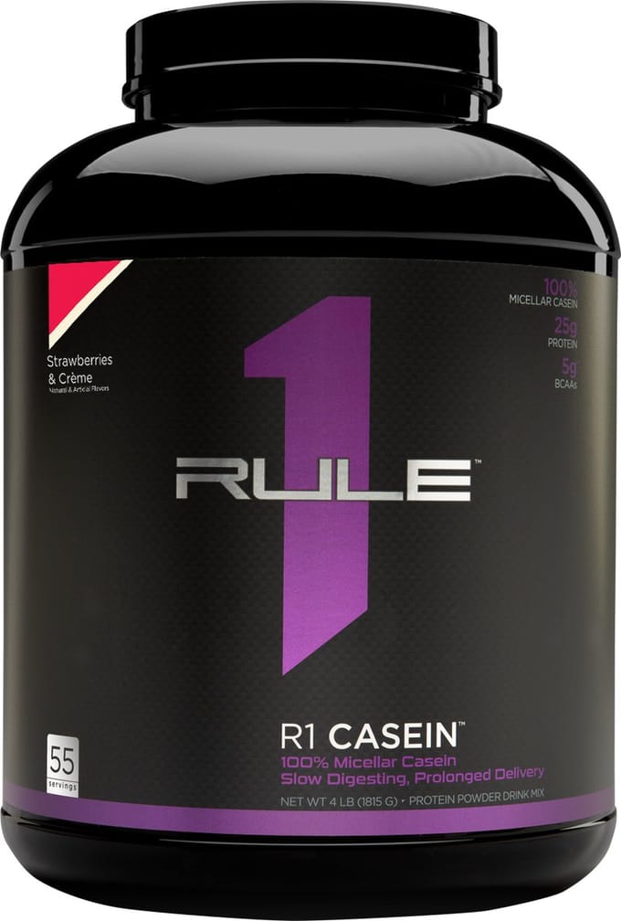 Rule1 R1 Casein Protein (4lbs) Strawberries & Crème - Eiwitten - Caseïne