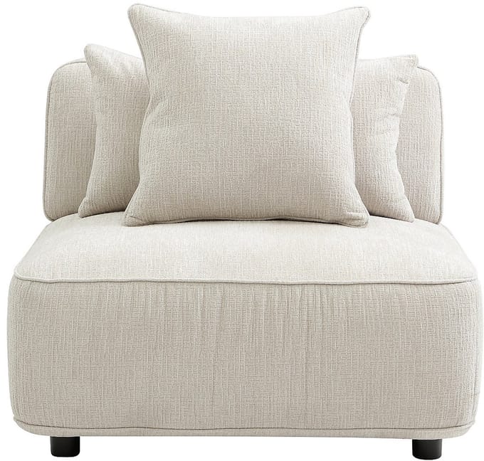 Vente-unique Fauteuil in beige chenillestof LELACO