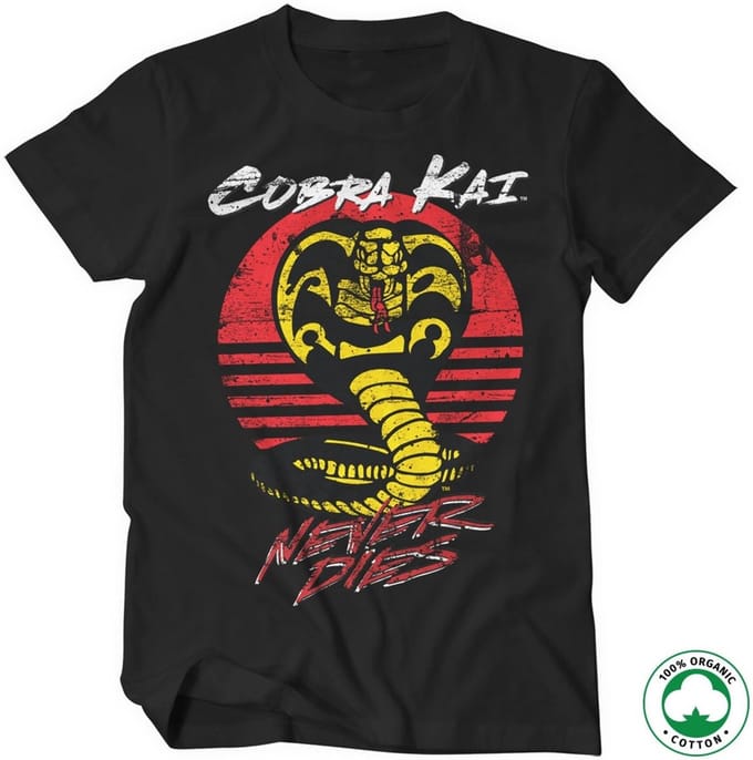 Cobra Kai Never Dies biologisch T-shirt zwart