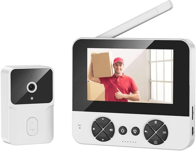 Draadloze Videodeurbel met Nachtzicht en Intercom - 4,3 Inch Scherm