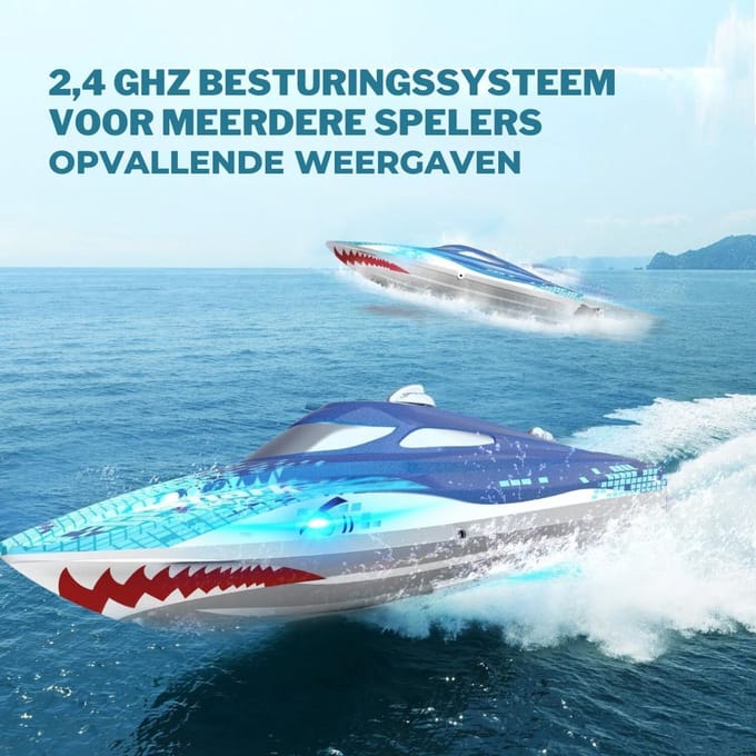 Bestuurbare Boot – Raceboot 20km/u – Groot Bereik – RC Boot – RC Voertuig – Nu Extra Snel - Blauw