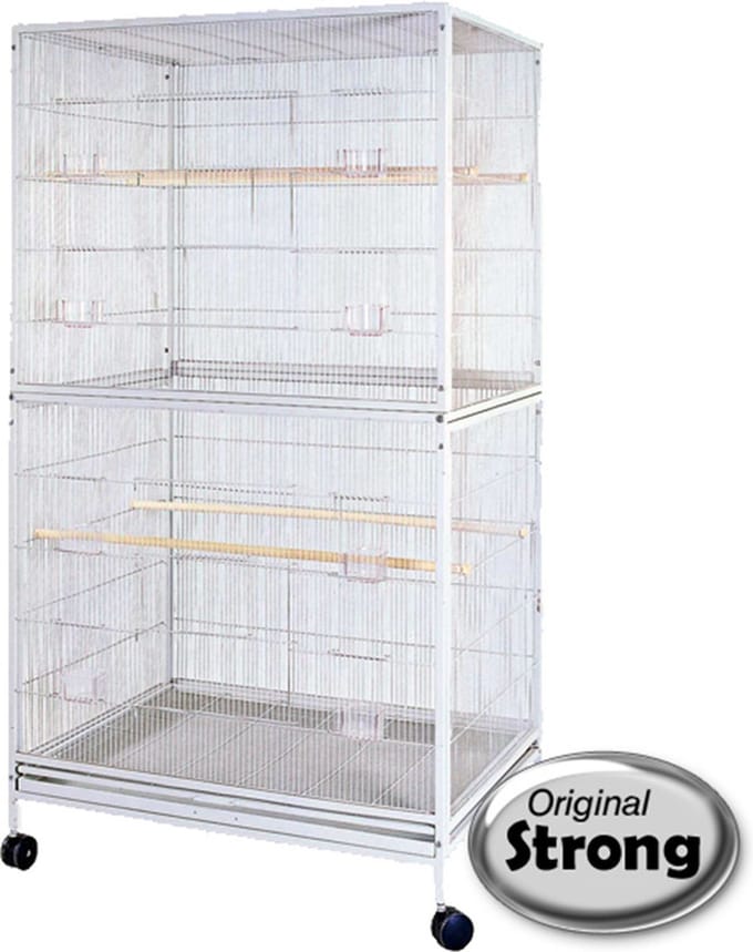 MERKLOOS Vogelkooi Merkloos flight cage large zilvertone