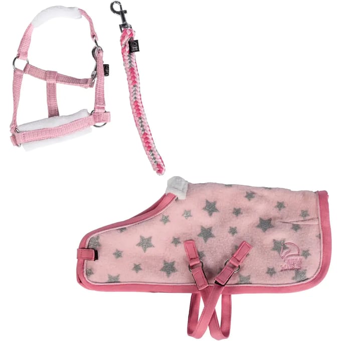Miniature set voor pluchen pony kind HKM Kids Cuddle Pony