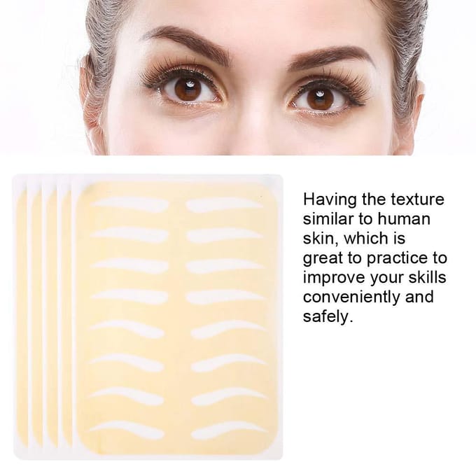 5 stuks Tattoo Oefen Permanente Make-up Microblading Wenkbrauw Training Siliconen Nephuid Goud white
