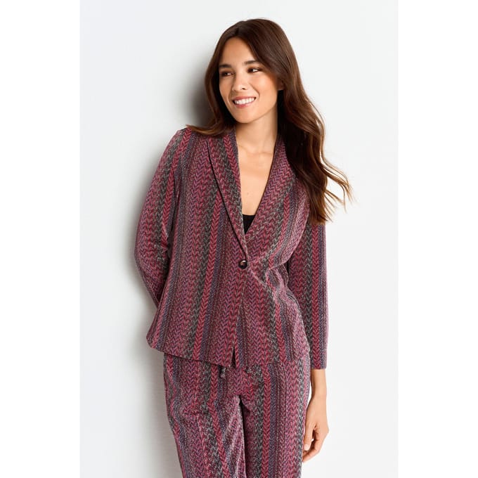 Rich & Royal Jacquard Blazer Ruby Red Maat: XS | Outlet | Dames | Rood