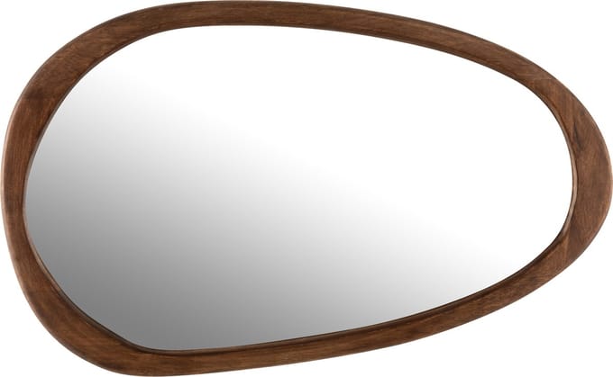 J-Line spiegel Onregelmatig - hout - donkerbruin - large - 51 x 83 cm