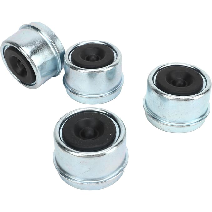 4PCS Cache-poussière de roulement de moyeu de remorque Surface galvanisée Ajustement robuste pour remorque de bateau de 2000 à 3500 livres white
