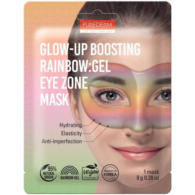 PUREDERM Vegane Glow-up Boosting ARC-EN-CIEL: Masque Hydrogelé pour les Yeux, 8 g