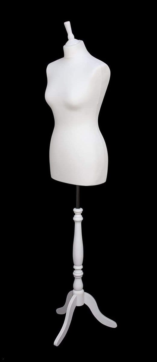 Kleermakerspop Vrouwelijk - Naaipop Torso - Kleding Maken - Verstelbaar Polystyreen - Maat 14/16 - Wit