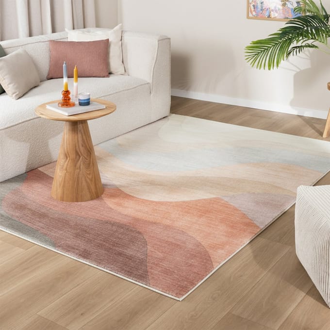 FRAAI Modern vloerkleed - Field Terracotta Rood | Lopen op wolken - 140x200cm